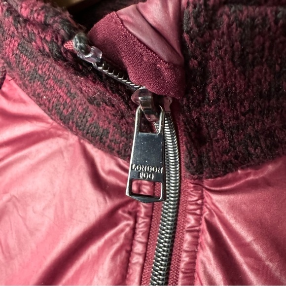 London Fog Down Insulated Full Zip Maroon Slim Puffer Sweater‎ Jacket Winter M - Picture 5 of 9